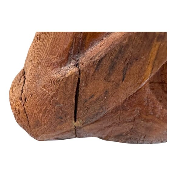 Vintage Hand Carved Wooden Virgin Mary Figure 8.5" Rustic Religious Decor Statue - Picture 6 of 8